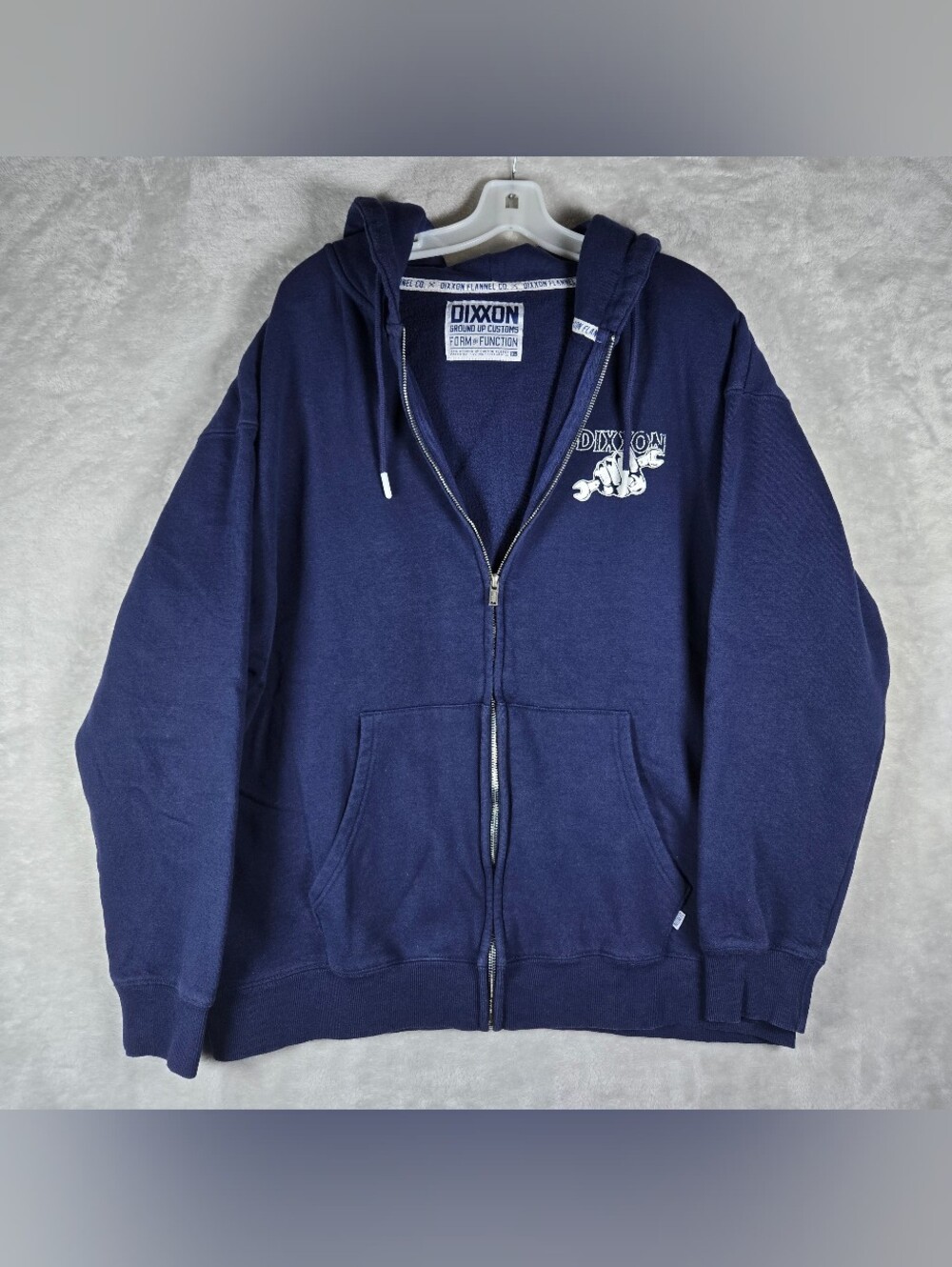 Dixxon Full Zip Hoodie Size XL Blue Working Class Hero Graphic Heavyweight Mens